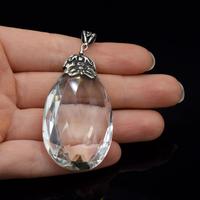 Vintage Rock Crystal Large Sterling Silver Drop Pendant (3 of 9) Vintage Rock Crystal Large Sterling Silver Drop Pendant (3 of 9)