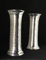 Pair of Arts and Crafts Planished Silver Plated Vases. By Lee and Wigfall. (2 of 7) Pair of Arts and Crafts Planished Silver Plated Vases. By Lee and Wigfall. (2 of 7)
