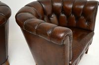 Pair of Antique Swedish Leather Chesterfield Armchairs (10 of 12) Pair of Antique Swedish Leather Chesterfield Armchairs (10 of 12)