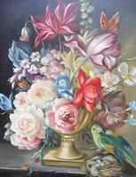 Oil on Canvas Still Life with Parakeet Artist George Rennie (3 of 11) Oil on Canvas Still Life with Parakeet Artist George Rennie (3 of 11)