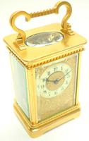 Good Antique French 8-day Carriage Clock Bevelled Case with Embossed Decorated Masked Dial (12 of 12) Good Antique French 8-day Carriage Clock Bevelled Case with Embossed Decorated Masked Dial (12 of 12)