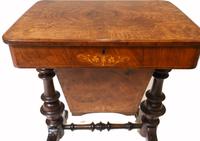 Victorian Sewing Table Antique Burr Walnut 1860 Side Tables (6 of 11) Victorian Sewing Table Antique Burr Walnut 1860 Side Tables (6 of 11)