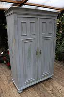Fabulous Old Pine & Grey Painted Wardrobe / Hall / Kitchen Cupboard - We Deliver! (3 of 12) Fabulous Old Pine & Grey Painted Wardrobe / Hall / Kitchen Cupboard - We Deliver! (3 of 12)