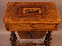 Good Victorian Ladies Sewing Table inlaid with castle ruins (9 of 10) Good Victorian Ladies Sewing Table inlaid with castle ruins (9 of 10)