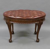 A Large Carved Mahogany Oval Stool (3 of 6) A Large Carved Mahogany Oval Stool (3 of 6)