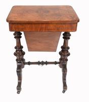 Victorian Sewing Table Antique Burr Walnut 1860 Side Tables (10 of 11) Victorian Sewing Table Antique Burr Walnut 1860 Side Tables (10 of 11)