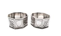 Pair of Antique Victorian Sterling Silver Napkin Rings in Case 1893 (4 of 9) Pair of Antique Victorian Sterling Silver Napkin Rings in Case 1893 (4 of 9)