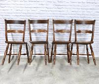 Set of 4 Barback Chais with Carved Backrails (4 of 6) Set of 4 Barback Chais with Carved Backrails (4 of 6)