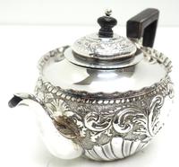 English Victorian Antique Solid Silver Tea Set, Embossed Decoration c.1890 (4 of 11) English Victorian Antique Solid Silver Tea Set, Embossed Decoration c.1890 (4 of 11)
