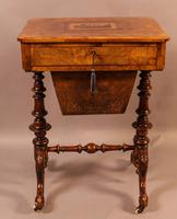 Good Victorian Ladies Sewing Table inlaid with castle ruins (10 of 10) Good Victorian Ladies Sewing Table inlaid with castle ruins (10 of 10)
