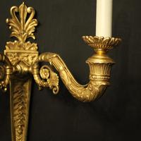 French Pair of Gilded Bronze Twin Arm Antique Wall Lights (5 of 10) French Pair of Gilded Bronze Twin Arm Antique Wall Lights (5 of 10)