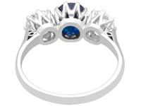 1.80ct Sapphire & 1.35ct Diamond, 18ct White Gold Trilogy Ring c.1935 (4 of 9) 1.80ct Sapphire & 1.35ct Diamond, 18ct White Gold Trilogy Ring c.1935 (4 of 9)