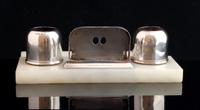 Art Deco Silver & Alabaster Desk Stand, Inkstand (12 of 13) Art Deco Silver & Alabaster Desk Stand, Inkstand (12 of 13)