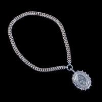 Antique Victorian Forget Me Not Locket Collar Necklace Sterling Silver Dated 1882 (6 of 9) Antique Victorian Forget Me Not Locket Collar Necklace Sterling Silver Dated 1882 (6 of 9)