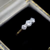 Vintage Diamond Three Stone Trilogy 18ct Gold and Platinum Ring (11 of 11) Vintage Diamond Three Stone Trilogy 18ct Gold and Platinum Ring (11 of 11)
