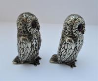 Charming Pair of Victorian EPNS Owl Pepperettes (7 of 9) Charming Pair of Victorian EPNS Owl Pepperettes (7 of 9)