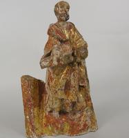 Rare Antique Carved Gilt & Polychrome Figure Saint Paul 17th Century (2 of 10) Rare Antique Carved Gilt & Polychrome Figure Saint Paul 17th Century (2 of 10)
