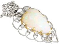 5.95ct Opal & 0.35ct Diamond, Platinum Brooch - Antique Victorian (8 of 9) 5.95ct Opal & 0.35ct Diamond, Platinum Brooch - Antique Victorian (8 of 9)