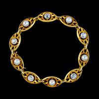 Antique Art Nouveau French Diamond Pearl Bracelet 18ct Gold 3ct Diamond c.1900 (7 of 7) Antique Art Nouveau French Diamond Pearl Bracelet 18ct Gold 3ct Diamond c.1900 (7 of 7)
