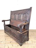 Antique 19th Century Carved Oak Settle (9 of 10) Antique 19th Century Carved Oak Settle (9 of 10)