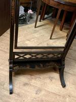 Black Lacquered Chinoiserie Edwardian Cheval Dressing Mirror (11 of 12) Black Lacquered Chinoiserie Edwardian Cheval Dressing Mirror (11 of 12)