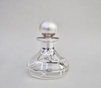 Art Nouveau Overlay Sterling Silver & Glass Scent Bottle c.1900 (2 of 5) Art Nouveau Overlay Sterling Silver & Glass Scent Bottle c.1900 (2 of 5)