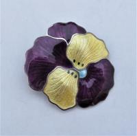 JA&S John Atkins & Son Silver & Enamel Pansy Brooch, Birmingham 1918 (2 of 10) JA&S John Atkins & Son Silver & Enamel Pansy Brooch, Birmingham 1918 (2 of 10)