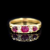 Antique Ruby & Old Cut Diamond 18ct 18K Yellow Gold Scroll Ring (5 of 9) Antique Ruby & Old Cut Diamond 18ct 18K Yellow Gold Scroll Ring (5 of 9)
