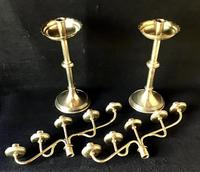 Pair of Arts and Crafts Brass Five Branch Altar Candelabra (6 of 8) Pair of Arts and Crafts Brass Five Branch Altar Candelabra (6 of 8)