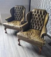 Pair of Leather Wing Chairs (2 of 10) Pair of Leather Wing Chairs (2 of 10)