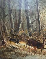 'Chasing The Deer' Beautiful 19th Century Game Hunting Moonlit Landscape Oil Painting (7 of 14) 'Chasing The Deer' Beautiful 19th Century Game Hunting Moonlit Landscape Oil Painting (7 of 14)