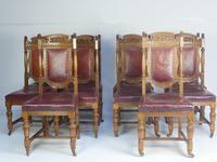 Set 10 Oak & Leather Dining Chairs (1 of 19)