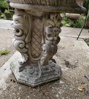 Old Weathered Cast Stone Garden Seat with Gargoyles (3 of 4) Old Weathered Cast Stone Garden Seat with Gargoyles (3 of 4)