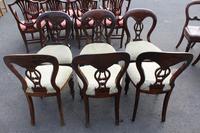 1960's Set 6 Mahogany Balloon Back Dining Chairs in pale Upholstery (3 of 3) 1960's Set 6 Mahogany Balloon Back Dining Chairs in pale Upholstery (3 of 3)