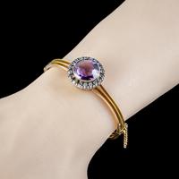 Antique Victorian Amethyst Diamond Bangle 15ct Gold c.1880 (6 of 7) Antique Victorian Amethyst Diamond Bangle 15ct Gold c.1880 (6 of 7)