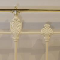 Brass & Iron Antique Platform Bed in Cream (5 of 6) Brass & Iron Antique Platform Bed in Cream (5 of 6)