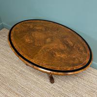 Victorian Oval Figured Walnut Inlaid Antique Side Table (4 of 7) Victorian Oval Figured Walnut Inlaid Antique Side Table (4 of 7)