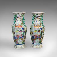 Very Large Pair, Antique Decorative Vases, Oriental, Ceramic, Urn c.1900 (10 of 12) Very Large Pair, Antique Decorative Vases, Oriental, Ceramic, Urn c.1900 (10 of 12)