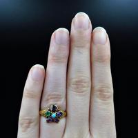 Antique Georgian Multi Gemstone Pansy Cluster 18ct Gold Ring (8 of 9) Antique Georgian Multi Gemstone Pansy Cluster 18ct Gold Ring (8 of 9)