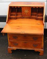 1960's Quality Burr Walnut Bureaux with Nice Inlay + Key (2 of 6) 1960's Quality Burr Walnut Bureaux with Nice Inlay + Key (2 of 6)