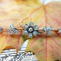 Victorian Diamond Floral Star Bar Brooch in 9ct Gold and Silver (5 of 7) Victorian Diamond Floral Star Bar Brooch in 9ct Gold and Silver (5 of 7)