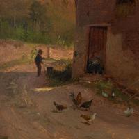 Frederik Rohde, Rural Scene With Chickens, Landscape Painting (5 of 7) Frederik Rohde, Rural Scene With Chickens, Landscape Painting (5 of 7)