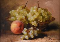 Oil Painting Pair by J Tourvin "White Grapes and Plums" (8 of 10) Oil Painting Pair by J Tourvin "White Grapes and Plums" (8 of 10)