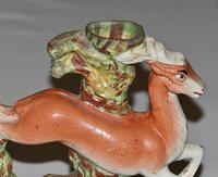 19th Century Staffordshire Large Spill Vase - Hound Chasing a Deer (2 of 4) 19th Century Staffordshire Large Spill Vase - Hound Chasing a Deer (2 of 4)