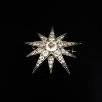 Antique Victorian Old Cut Paste Sterling Silver Star Brooch Pin (2 of 8) Antique Victorian Old Cut Paste Sterling Silver Star Brooch Pin (2 of 8)