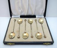 Superb Vintage Solid Sterling Silver Gilt & Enamel English Hallmarked Coffee Spoons Cased Boxed Set 1953 (2 of 10) Superb Vintage Solid Sterling Silver Gilt & Enamel English Hallmarked Coffee Spoons Cased Boxed Set 1953 (2 of 10)