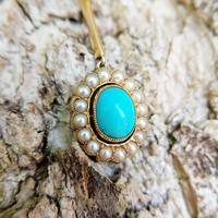 Antique Edwardian 15ct Gold Turquoise & Pearl Edna May Necklace, Vintage Pendant Necklace (2 of 5) Antique Edwardian 15ct Gold Turquoise & Pearl Edna May Necklace, Vintage Pendant Necklace (2 of 5)