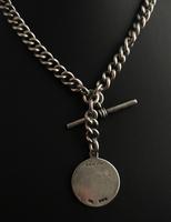 Antique Silver Double Albert Chain, Enamelled Silver Fob, Watch Chain (13 of 13) Antique Silver Double Albert Chain, Enamelled Silver Fob, Watch Chain (13 of 13)