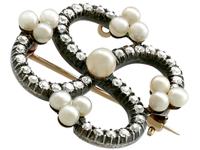 1.50ct Diamond & Pearl, 9ct Yellow Gold Brooch - Antique Victorian (3 of 9) 1.50ct Diamond & Pearl, 9ct Yellow Gold Brooch - Antique Victorian (3 of 9)