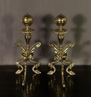 Superb Pair of Brass Aesthetic Movement Victorian Fire Dogs (6 of 6) Superb Pair of Brass Aesthetic Movement Victorian Fire Dogs (6 of 6)